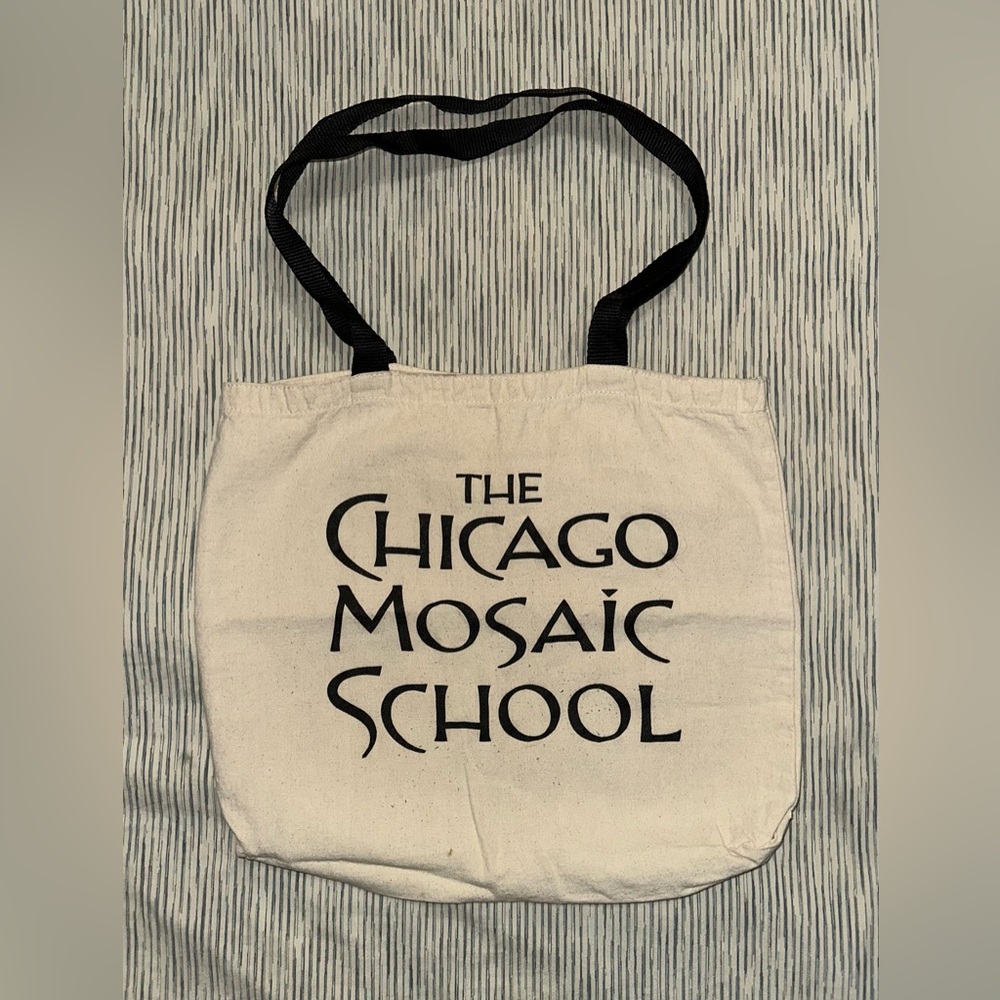 THE CHICAGO MOSAIC SCHOOL Canvas Tote - Cream with Black Text